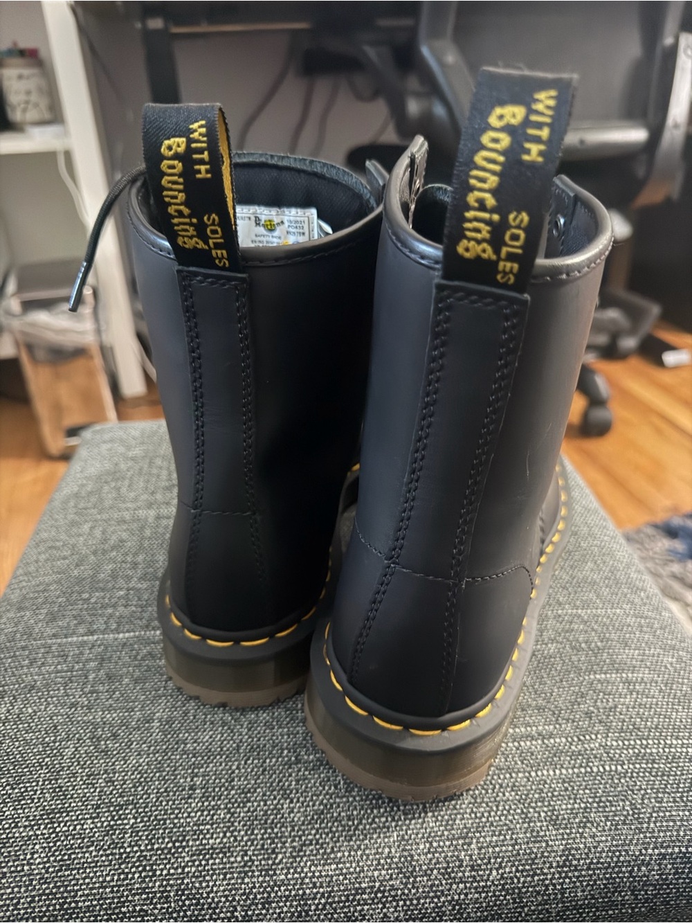 Brand new Men's Black Lace-Up Dr. Marten boots with winter grip soles. - Picture 4 of 6